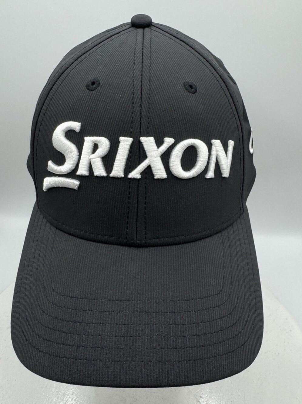 Srixon Logo Cleveland Golf Dunlop Solid Black Strapback Hat Cap